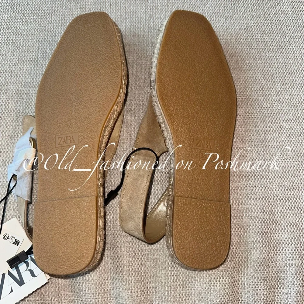 Zara Tan Suede Espadrille Slingbacks